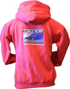 Ladies Surf Hoody in Fuscia and Honeysuckle Pink