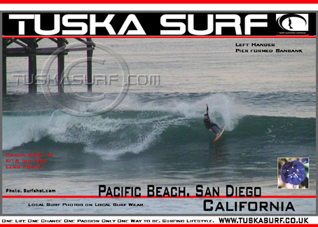 surf and surfing Photo of surfer on tubing wave in Pacific Beach San Diego California USA