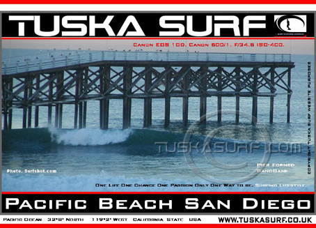 surf and surfing Photo of surfer on tubing wave in Pacific Beach San Diego California USA