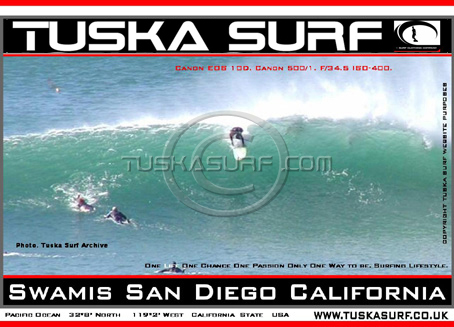 Surf photo of Swamis San Diego Californiasurf and surfing Photo of surfer on tubing wave in Swamis  San Diego California USA
