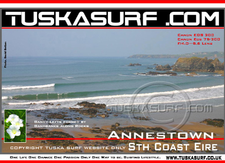 Photo of surf and surfing or shore break at Annestown Bay South Eire or Ireland