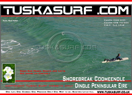 Surf photo of Coomenole Eire,  Photo of surf and surfing or shore break at Coomeenole Bay Dingle Peninsular Eire or Ireland