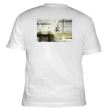 Surf Tee shirt with photo of Belmar Beach New Jersey USA