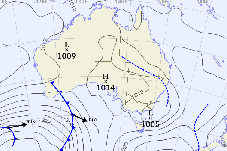 3 day Surface pressure animation of Pacific Ocean for Australia surf forecasting