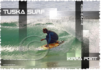 Surf Tee shirt with surf photo of Kirra point Australia