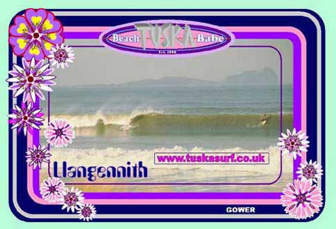SURF T SHIRT WITH SURF PHOTO OF LLANGENNITH