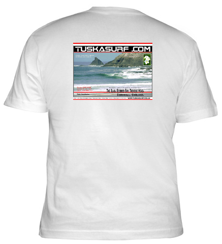 Surf photo of Boobies Bay slab Cornwall on a Surf T shirt