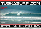 Surf and surfing photo of barrelling wave at Gwithian St. Ives Cornwall UK