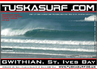 Surf and surfing photo of barrelling wave at Gwithian St. Ives Cornwall UK