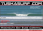 Photo of surf and surfing tubing wave at Widemouth Bay Bude Cornwall UK