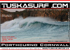 Surf and surfing photo of barrelling wave at Gwithian Porthcurno Cornwall UK