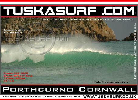 Photo of surf and surfing wave  in Porthcurno Cornwall