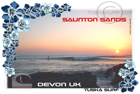 Surf T with surf photo of Saunton Sands Devon UK