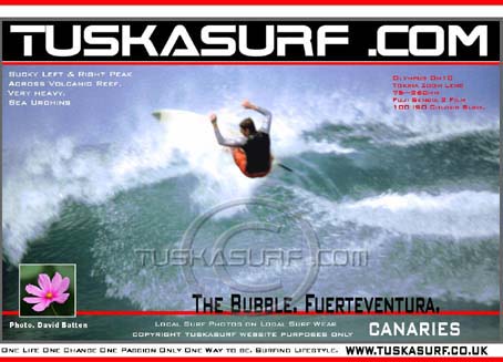 Surf and surfing photos of tubing wave at The Bubble on the Northern Track Fuerteventura Canaries