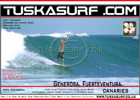 Surf and surfing photos of tubing wave at Outer Generosa the Northern Track Fuerteventura Canaries