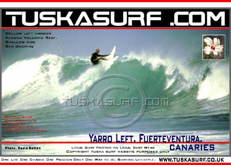 Surf and surfing photos of tubing wave at Yarro Lefts the Northern Track Fuerteventura Canaries