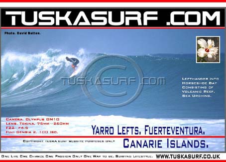Photo of surf and surfing wave at Yarro Lefts Fuerteventura Canarie Islands