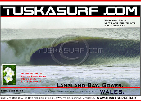 Photo of surf and surfing waves from Langland Bay Mumbles near swansea available on Tee shirts and Hoodies