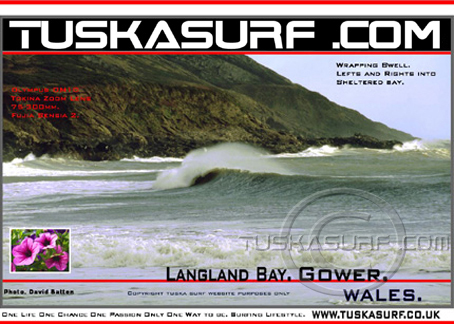 Photo of surf and surfing waves from Langland Bay Mumbles near swansea available on Tee shirts and Hoodies