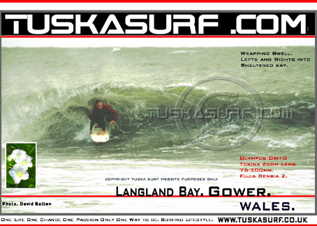 Photo of surf and surfing waves from Langland Bay Mumbles near swansea available on Tee shirts and Hoodies