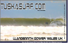 Surf and surfing photos of tubing wave at Llangennith Gower Wales