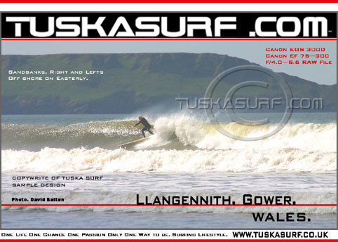 Photo of surf and surfing waves at Llangennith Gower near Swansea 