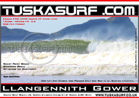 Photo of surf and surfing waves at Llangennith Gower near Swansea available on Tee shirts and Hoodies