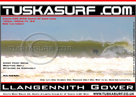 Photo of surf and surfing waves from  Llangenntih near swansea 