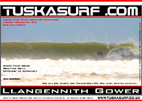 Surf and surfing photos of tubing wave at Llangennith Gower Wales
