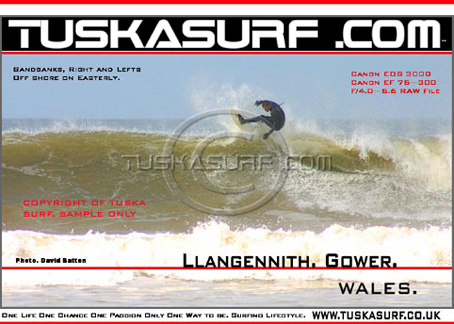 Photo of surf and surfing waves at Llangennith Gower near Swansea 