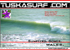 Surf and surfing photo of wave at Sumpters Reef Gower wales UK
