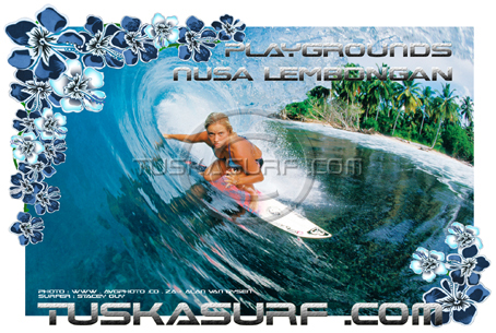 Photos of surf and surfing huge tubing waves of Nusa Lembongan Indonesia