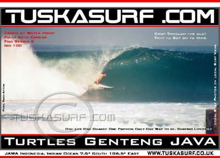Surf and surfing photos of Turtles genteng Java Indonesia