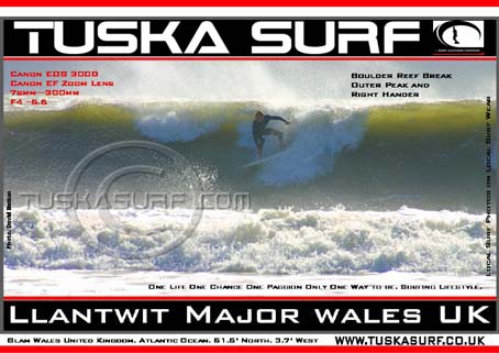 Surf photo of Llantwit Major Col Huw Point in Wales UK on a Surf Tee shirt