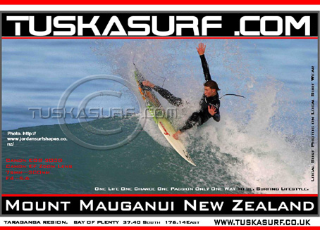 Surf photo of Mont Mauganui, New Zealand on a surf clothing