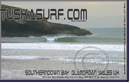 Photo of surf and surfing waves in Southerndown Bay Wales UK