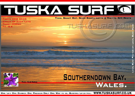 Photo of surf and surfing waves in Sunsets Southerndown Bay Wales UK