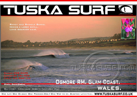 Photo of surf and surfing waves in Ogmore by Sea Wales UK
