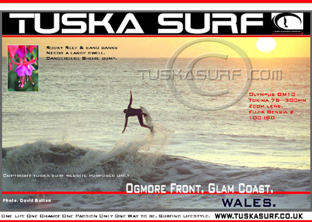 Photo of Nathan Phillips pulling an Aerial into the sunset surf and surfing waves in Ogmore by Sea Wales UK