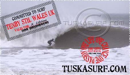 Photo of surf and surfing Tenby in Pembrokeshire Wales UK