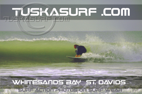 sURF t SHIRT WITH SURF ACTION PHOTO OF wHITESANDS bAY sT. dAVIDS