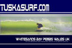 Surf T shirt with photo of  Tubing surf and surfing photo of Whitesands Bay Pembrokeshire Wales UK
