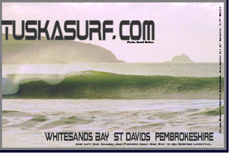 Photo of surf and surfing waves  in  Whitesands Bay  St. David Pembrokeshire  Wales UK
