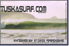 Surf T shirt with photo of  Tubing surf and surfing photo of Whitesands Bay Pembrokeshire Wales UK