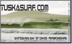 Surf T shirt with photo of  Tubing surf and surfing photo of Whitesands Bay Pembrokeshire Wales UK