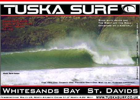 Photo of surf and surfing waves  in  Whitesands Bay  St. Davids   Pembrokeshire Wales UK