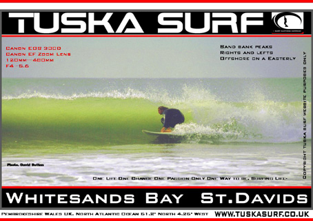Photo of surf and surfing waves  in  Whitesands Bay  St. Davids   Pembrokeshire Wales UK