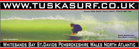 Photo of surf and surfing waves  in  Whitesands Bay  St. David Pembrokeshire  Wales UK