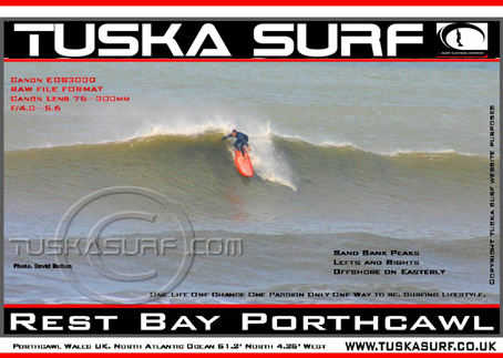 Photo of surf and surfing waves  at Rest Bay Porthcawl Wales UK